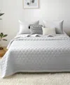 St. James Home Mini Honeycomb Down Alternative Blanket Set, Full/queen In Gray