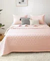 St. James Home Mini Honeycomb Down Alternative Blanket Set, King In Pink