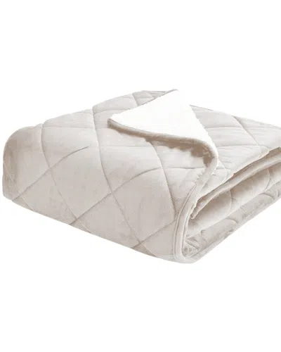 St. James Home Quilted Velvet & Sherpa Foot Pocket Throw
