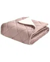 St. James Home Quilted Velvet And Sherpa Foot Pocket Throw In Pink