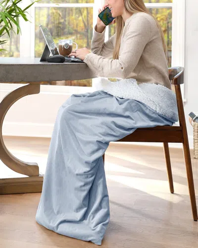 St. James Home The Work Sack Velvet And Sherpa Wearable Throw In Grey