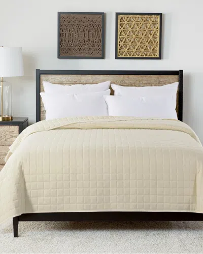 St. James Home Velvet Trim Down Alt Blanket In Cream