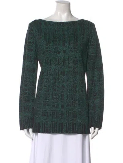 Pre-owned St John 2014 Patterned Sweatshirt In Green