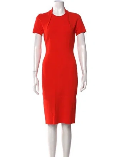Pre-owned St John 2015 Midi Length Dress In Orange