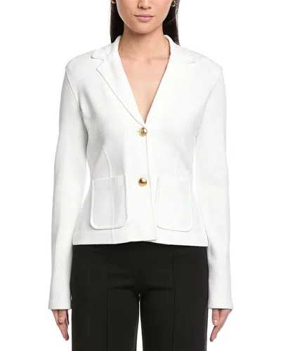St John St. John 2-button Fitted Knit Jacket In White
