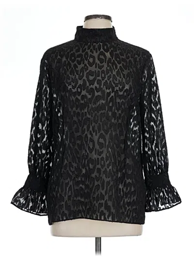 Pre-owned St John 3/4 Sleeve Blouse In Black