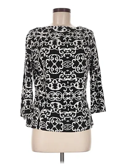 Pre-owned St John 3/4 Sleeve Blouse In Black