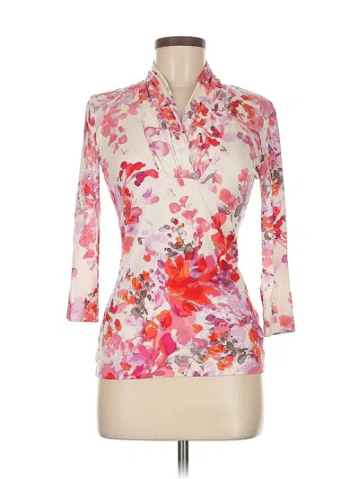 Pre-owned St John 3/4 Sleeve Blouse In Pink