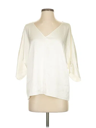 Pre-owned St John 3/4 Sleeve Blouse In White