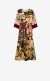 St John St. John Collection Mixed Floral Print Chiffon Dress In Cypp