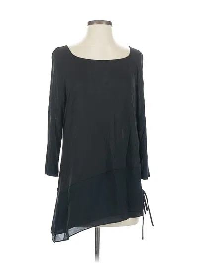 Pre-owned St John 3/4 Sleeve Top Black Boatneck Tops