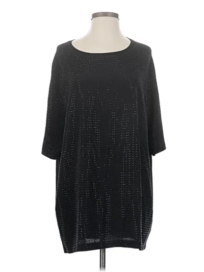 Pre-owned St John 3/4 Sleeve Top Black Boatneck Tops
