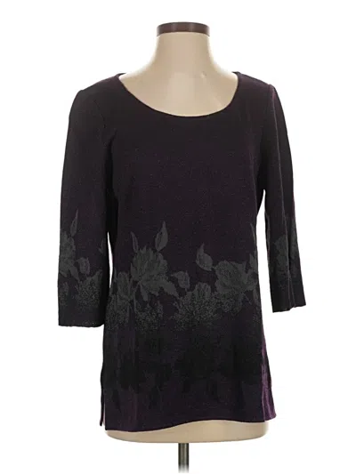 Pre-owned St John 3/4 Sleeve Top Black Scoop Neck Tops