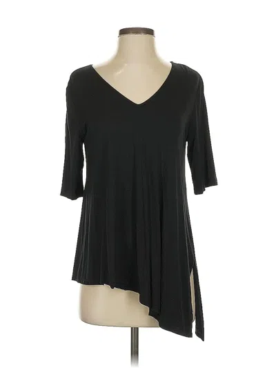 Pre-owned St John 3/4 Sleeve Top Black V Neck Tops