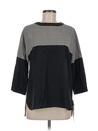 Pre-owned St John 3/4 Sleeve Top Gray Boatneck Tops