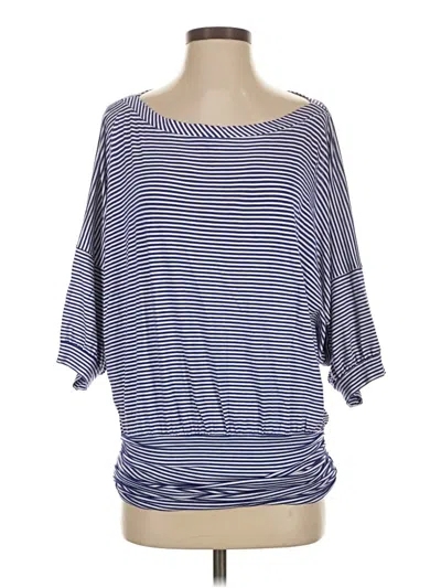 Pre-owned St John 3/4 Sleeve T-shirt In Blue