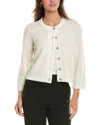 St John St. John Wool-blend Cardigan In White