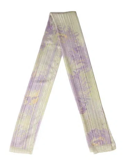 Pre-owned St John 890453 Silk Scarf In Yellow