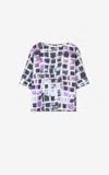 St John Abstract Windowpane Print Top In Bkti