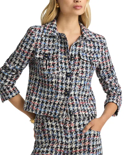 St John Americana Houndstooth Jacket In Americana Multi