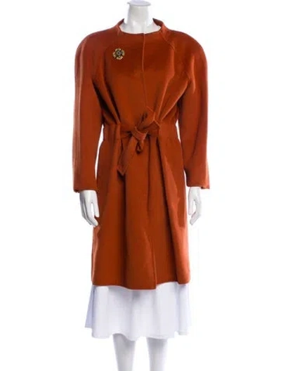 Pre-owned St John Angora Coat In Orange