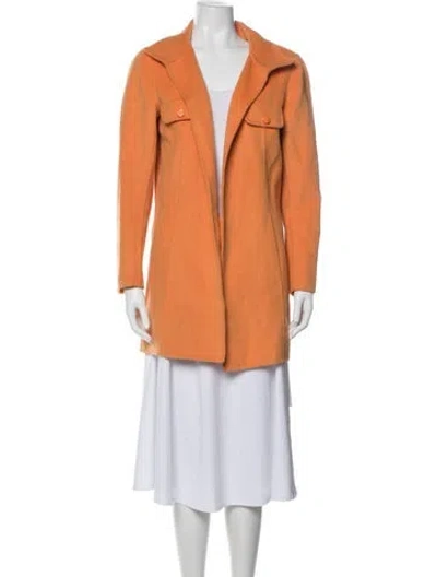 Pre-owned St John Angora Coat In Orange