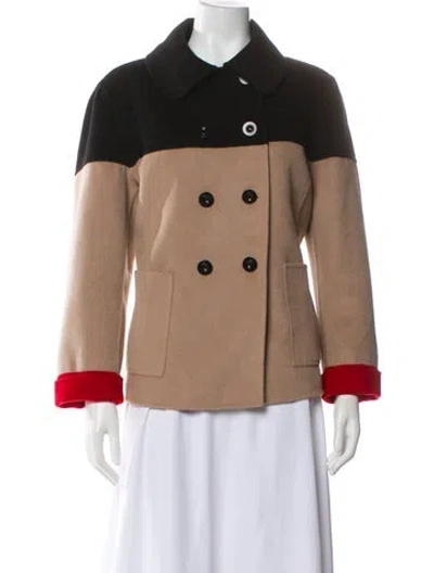 Pre-owned St John Angora Colorblock Pattern Jacket In Neutral