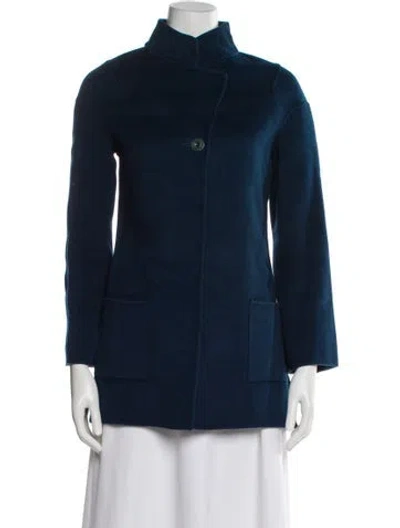 Pre-owned St John Angora Jacket In Blue