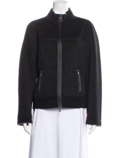 Pre-owned St John Angora Jacket In Gray