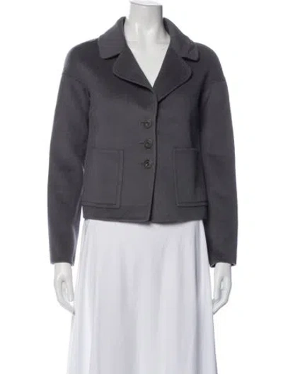 Pre-owned St John Angora Jacket In Gray