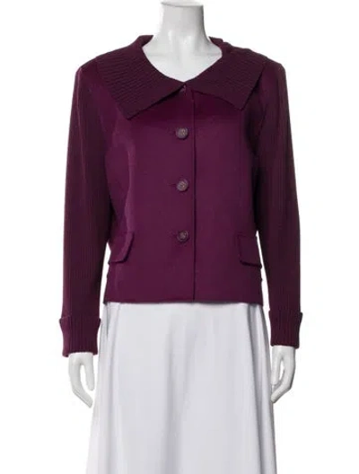 Pre-owned St John Angora Jacket In Purple