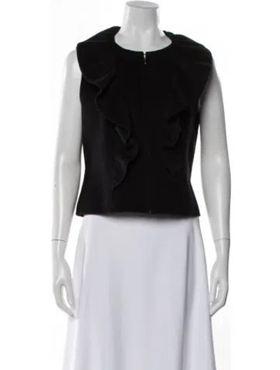 Pre-owned St John Angora Vest In Black