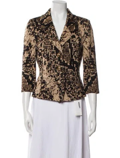 Pre-owned St John Animal Print Blazer In Multi