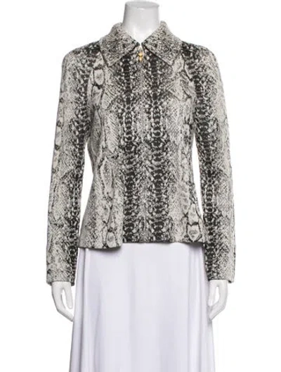 Pre-owned St John Animal Print Blazer In Multicolor