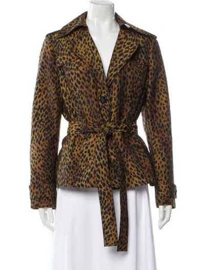 Pre-owned St John Animal Print Blazer In Neutral