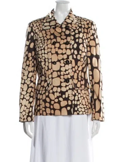 Pre-owned St John Animal Print Blazer In Neutral