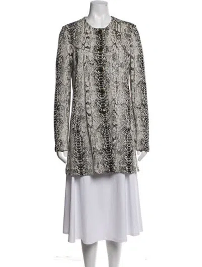 Pre-owned St John Animal Print Coat In Black/white