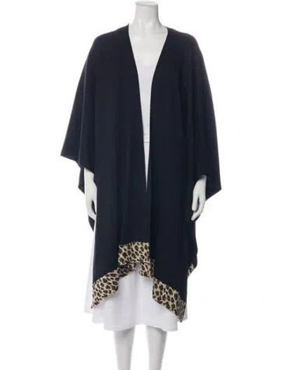 Pre-owned St John Animal Print Coat In Blue