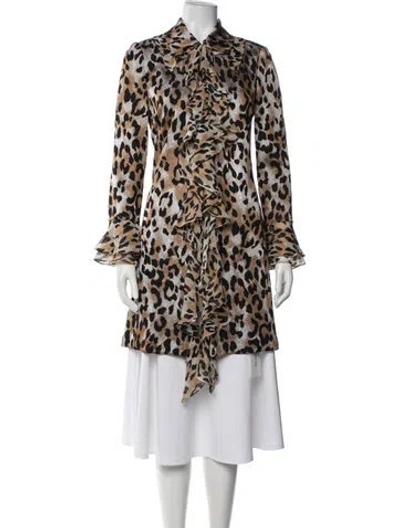 Pre-owned St John Animal Print Coat In Neutrals