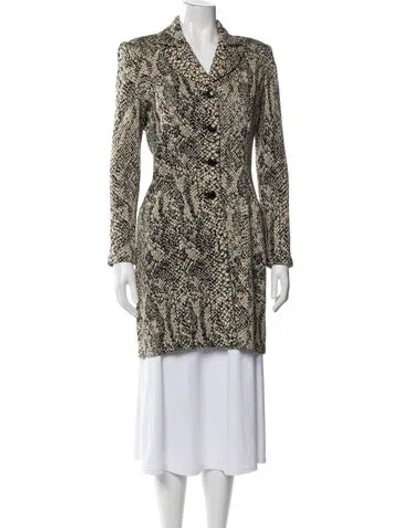 Pre-owned St John Animal Print Coat In Neutrals