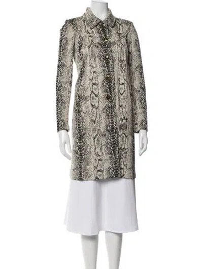 Pre-owned St John Animal Print Coat In Neutrals