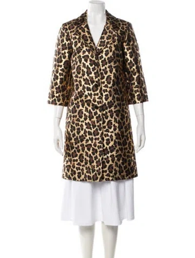 Pre-owned St John Animal Print Coat W/ Tags In Brown