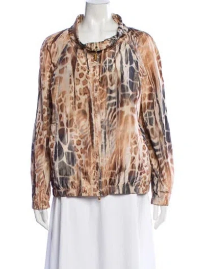 Pre-owned St John Animal Print Evening Jacket In Brown