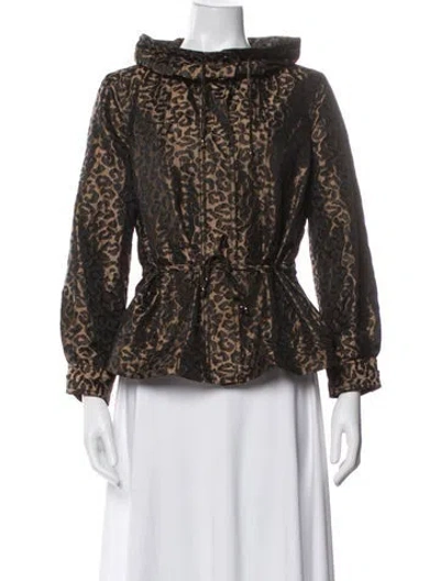 Pre-owned St John Animal Print Evening Jacket In Brown