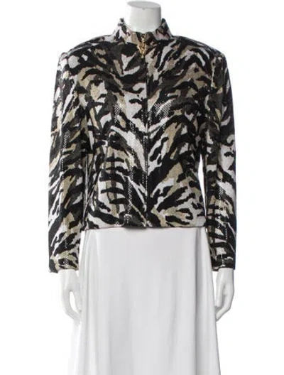 Pre-owned St John Animal Print Evening Jacket In Multi