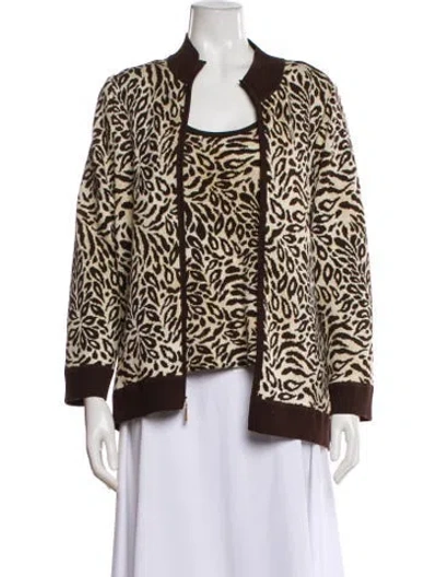 Pre-owned St John Animal Print Evening Jacket In Multi