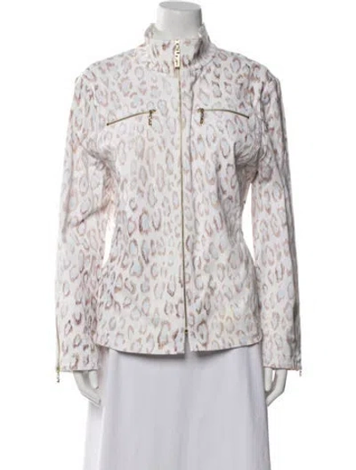 Pre-owned St John Animal Print Evening Jacket In Neutral