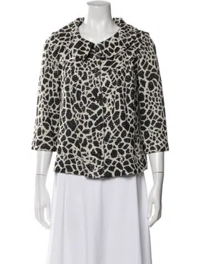 Pre-owned St John Animal Print Evening Jacket In Neutral