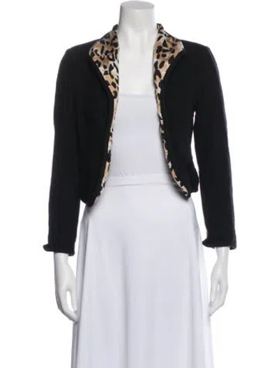 Pre-owned St John Animal Print Jacket In Black