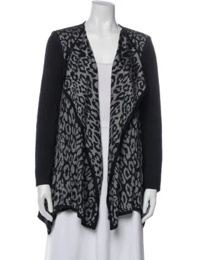Pre-owned St John Animal Print Jacket In Blue